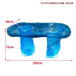 Modern minimalist transparent resin crystal glacier tea table designer with a high-end feel, home office water ripple table
