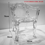 Light Luxury Creative Transparent Chair Hotel Restaurant Villa Home Furnishings High end Original Design Art Backrest Armrest Dining Chair
