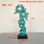 Modern abstract large transparent resin sculpture the Taihu Lake stone decoration hotel sales office sample room soft decoration handicraft
