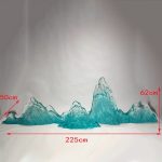 Transparent resin rockery sculpture imitating glass handicrafts, hotel lobby landscape, large mountain shaped ornaments, floor installation