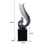 Modern abstract transparent resin sculpture, large floor standing ornament, hotel lobby, sales office, corridor decoration artwork