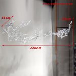 Transparent waves hanging in the air in the hotel lobby, artistic decorative resin ornaments hanging from the ceiling of the sales office in the shopping mall