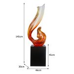 Modern abstract transparent resin sculpture, large floor standing ornament, hotel lobby, sales office, corridor decoration artwork