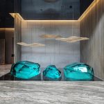 Transparent resin luminous landscape stone sculpture villa courtyard hotel pool model room floor soft decoration ornament