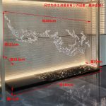 Transparent waves hanging in the air in the hotel lobby, artistic decorative resin ornaments hanging from the ceiling of the sales office in the shopping mall