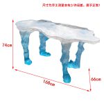 Modern minimalist transparent resin crystal glacier tea table designer with a high-end feel, home office water ripple table