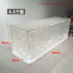 Modern luxury crystal luminous island table, bar, villa, high-end feeling, transparent resin reception, irregular bar counter in front