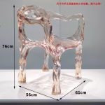 Light Luxury Creative Transparent Chair Hotel Restaurant Villa Home Furnishings High end Original Design Art Backrest Armrest Dining Chair