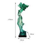 Modern abstract transparent resin sculpture, large floor standing ornament, hotel lobby, sales office, corridor decoration artwork