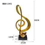 Nordic Creative Musical Note Decorative Sculpture for Home Living Room Wine Cabinet Music Stand Instrument Transparent Resin Art Piece