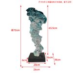 Modern creative abstract crafts sculptures, transparent resin ornaments in the entrance hall, floor to ceiling living room soft decoration, high-end atmosphere