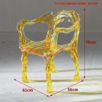 Light Luxury Creative Transparent Chair Hotel Restaurant Villa Home Furnishings High end Original Design Art Backrest Armrest Dining Chair