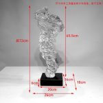 Modern creative abstract crafts sculptures, transparent resin ornaments in the entrance hall, floor to ceiling living room soft decoration, high-end atmosphere