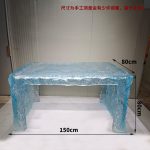 Light luxury transparent resin crystal island table, clubhouse, villa beauty salon, designer’s creative glacier tea table customization