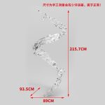 Transparent waves hanging in the air in the hotel lobby, artistic decorative resin ornaments hanging from the ceiling of the sales office in the shopping mall