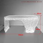 Light luxury transparent resin crystal island table, clubhouse, villa beauty salon, designer’s creative glacier tea table customization
