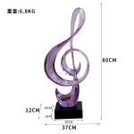 Modern musical instrument ornaments villa bar music table living room transparent resin tabletop decoration sculpture artwork