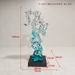 Modern abstract large transparent resin sculpture the Taihu Lake stone decoration hotel sales office sample room soft decoration handicraft