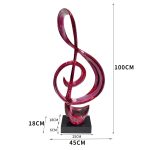 Nordic Creative Musical Note Decorative Sculpture for Home Living Room Wine Cabinet Music Stand Instrument Transparent Resin Art Piece