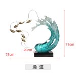 Modern Light Luxury Transparent Resin Sculpture Wave Ornament Hotel Model Room Home Living Room Entrance Decoration Crafts