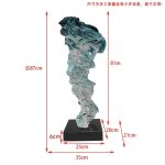 Modern creative abstract crafts sculptures, transparent resin ornaments in the entrance hall, floor to ceiling living room soft decoration, high-end atmosphere