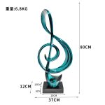Modern musical instrument ornaments villa bar music table living room transparent resin tabletop decoration sculpture artwork