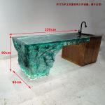 Light luxury transparent resin crystal island table, clubhouse, villa beauty salon, designer’s creative glacier tea table customization