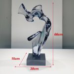 Modern abstract transparent resin sculpture, large floor standing ornament, hotel lobby, sales office, corridor decoration artwork