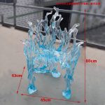 Modern minimalist transparent resin crystal glacier tea table designer with a high-end feel, home office water ripple table