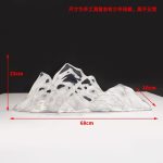 Transparent resin rockery sculpture imitating glass handicrafts, hotel lobby landscape, large mountain shaped ornaments, floor installation