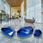 Transparent resin luminous landscape stone sculpture villa courtyard hotel pool model room floor soft decoration ornament