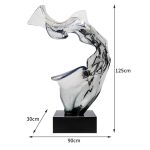 Modern abstract transparent resin sculpture, large floor standing ornament, hotel lobby, sales office, corridor decoration artwork
