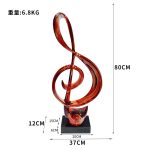 Modern musical instrument ornaments villa bar music table living room transparent resin tabletop decoration sculpture artwork