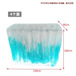 Modern luxury crystal luminous island table, bar, villa, high-end feeling, transparent resin reception, irregular bar counter in front