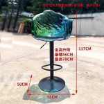 Light luxury household dining chair, transparent resin, high-end petal bar counter chair, designer style, adjustable and rotatable high foot stool