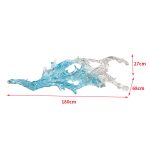 Transparent waves hanging in the air in the hotel lobby, artistic decorative resin ornaments hanging from the ceiling of the sales office in the shopping mall