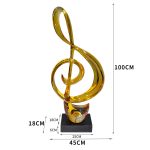 Nordic Creative Musical Note Decorative Sculpture for Home Living Room Wine Cabinet Music Stand Instrument Transparent Resin Art Piece