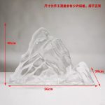 Transparent resin rockery sculpture imitating glass handicrafts, hotel lobby landscape, large mountain shaped ornaments, floor installation