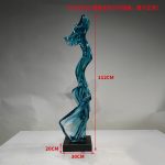 Modern abstract transparent resin sculpture, large floor standing ornament, hotel lobby, sales office, corridor decoration artwork
