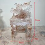 Modern minimalist transparent resin crystal glacier tea table designer with a high-end feel, home office water ripple table