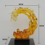 Modern Light Luxury Transparent Resin Sculpture Wave Ornament Hotel Model Room Home Living Room Entrance Decoration Crafts
