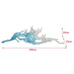 Transparent waves hanging in the air in the hotel lobby, artistic decorative resin ornaments hanging from the ceiling of the sales office in the shopping mall