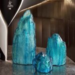 Hotel Club Large Transparent Landscape Stone Sculpture Resin Ornaments Sales Office Villa Pond Decorative Artwork