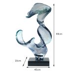 Modern abstract transparent resin sculpture, large floor standing ornament, hotel lobby, sales office, corridor decoration artwork
