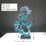 Modern abstract transparent resin sculpture decoration hotel villa home living room porch the Taihu Lake lake stone decoration crafts