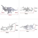 Transparent waves hanging in the air in the hotel lobby, artistic decorative resin ornaments hanging from the ceiling of the sales office in the shopping mall