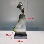 Modern abstract transparent resin sculpture, large floor standing ornament, hotel lobby, sales office, corridor decoration artwork