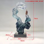 Modern Light Luxury Transparent Resin Sculpture Wave Ornament Hotel Model Room Home Living Room Entrance Decoration Crafts