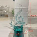 Modern luxury transparent resin foam ornament, large floor standing sculpture, hotel living room, foyer, model room artwork