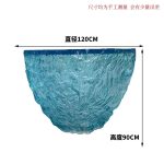 Transparent blue deep ocean tea table, modern light luxury living room, household resin table, high-end art crystal circular tea table